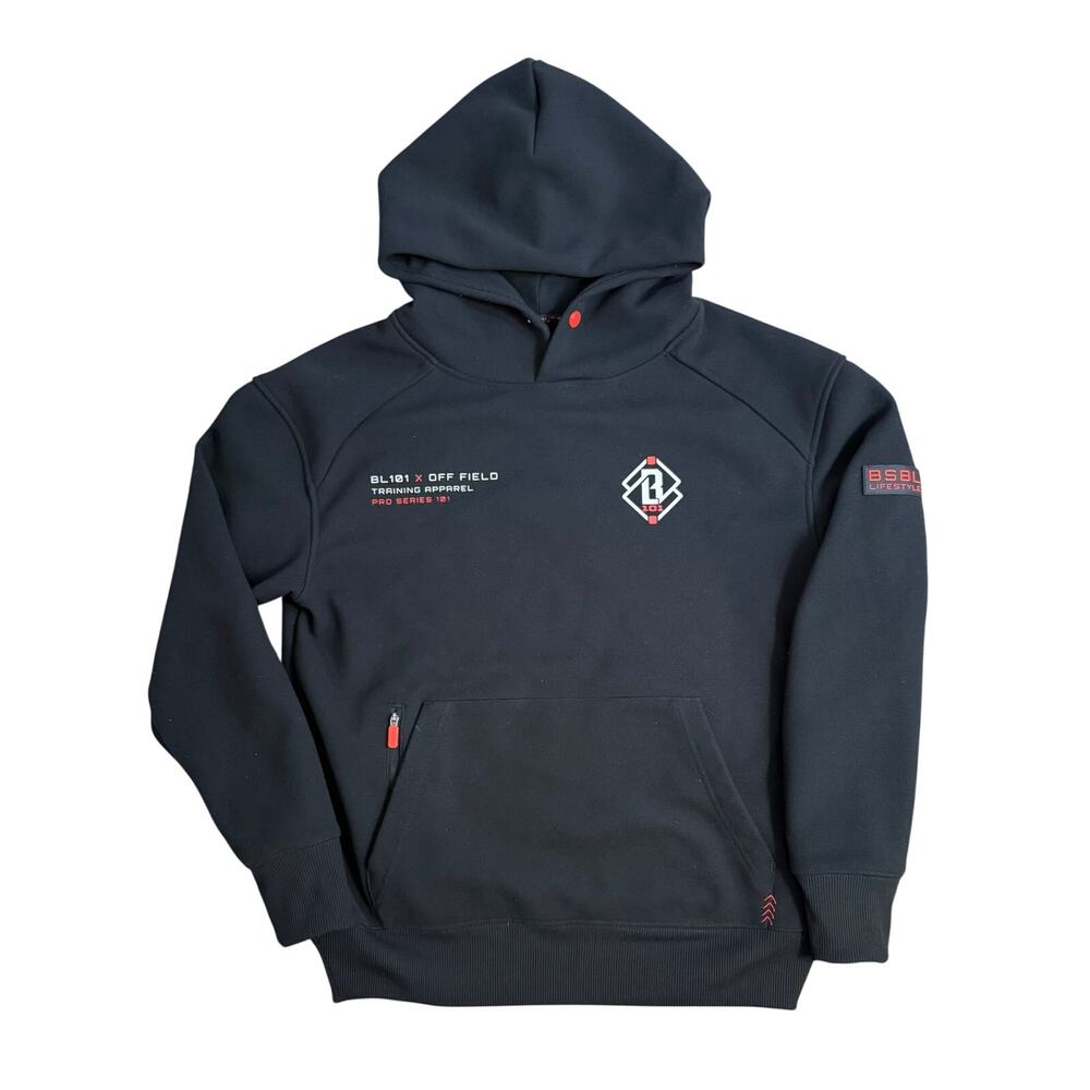 Baseball Lifestyle 101 Off-Field Waffle Performance Hoodie BL101 BLK Adult Small